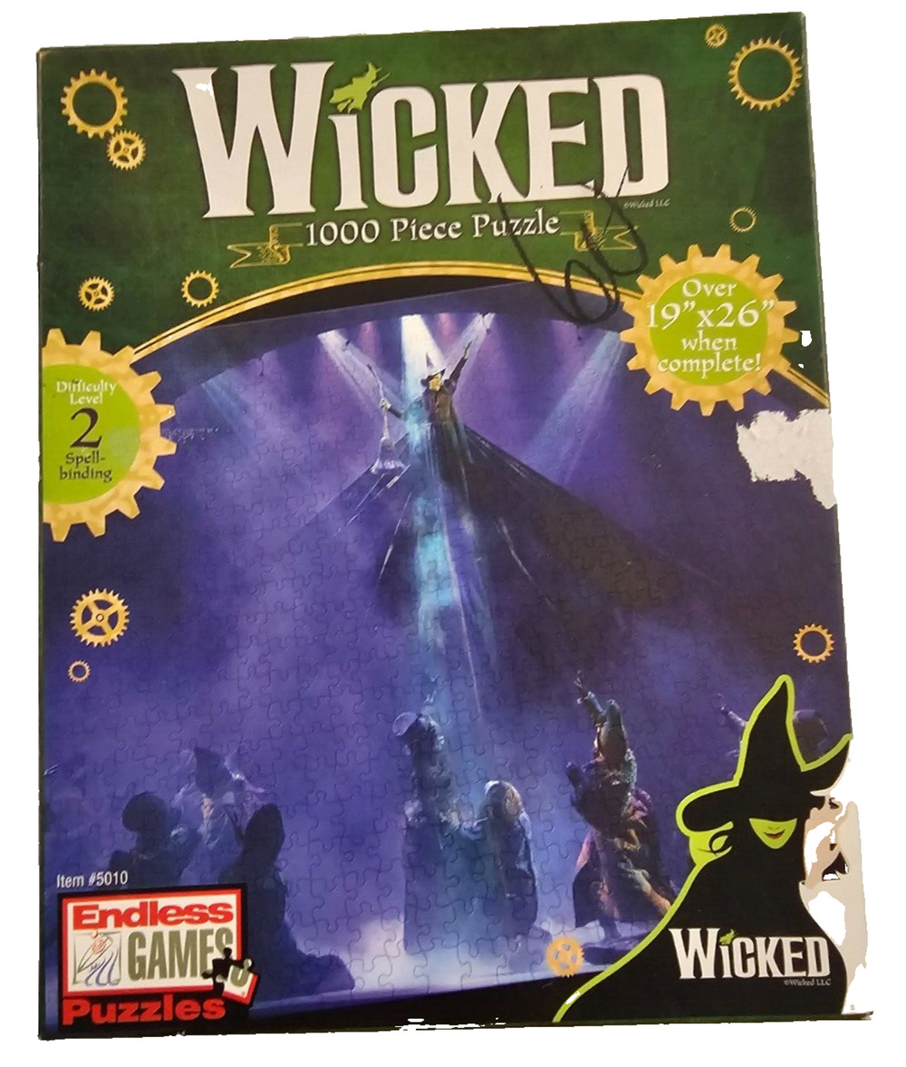Wicked 1000 Piece jigsaw puzzle defying gravity stage scene broadway theater
